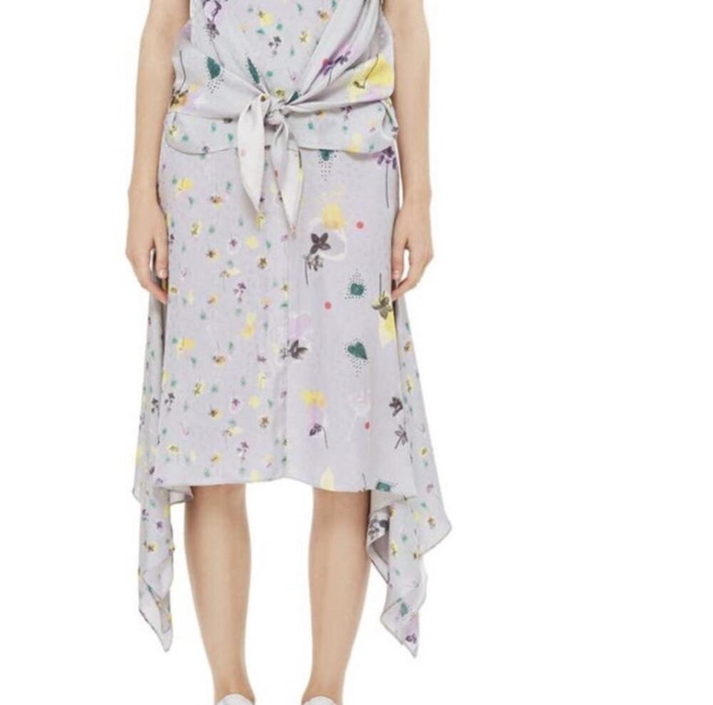 Topshop Asymmetrical Flowy Lagenlook coastal fairy hanky floral skirt 8 M new